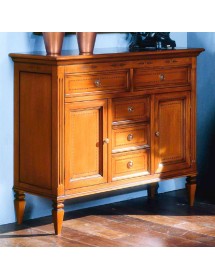 MOBILI 2G - MADIA CREDENZA IN LEGNO 2 PORTE FINITURA BASSANO L.110 P.41 H.90