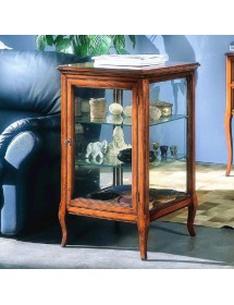 MOBILI 2G - VETRINA TECA CLASSICA IN LEGNO 1 PORTA FINITURA BASSANO L.55 P.55 H.90