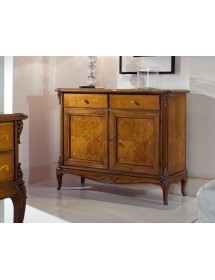 CREDENZA CLASSICA IN LEGNO 2 PORTE 2 CASSETTI FINITURA BASSANO L.111 P.44 H.91