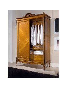 MOBILI 2G - ARMADIO 2 PORTE CLASSICO IN LEGNO FINITURA BASSANO L.132 P.59 H.202