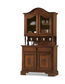 CRISTALLIERA CLASSICA IN LEGNO 2 ANTE CAPPELLO SAGOMATO GREZZO l.11...