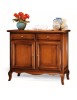 MOBILI 2G - MADIA CREDENZA IN LEGNO MASSELLO 2 PORTE TINTA NOCE L.114 P.49 H.97