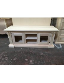 MOBILI 2G - PORTA TV 2 PORTE IN LEGNO GREZZO ARTE POVERA  L.158 P.60 H.62