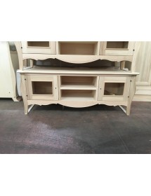 MOBILI 2G - PORTA TV  CLASSICO IN LEGNO BOMBATO 2 PORTE GREZZO L.160 P.50 H.61