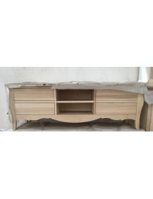 MOBILI 2G - PORTA TV  CLASSICO IN LEGNO BOMBATO 4 CASSETTI GREZZO L.182 P.50 H.61