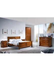 MOBILI 2G - CASSETTIERA CLASSICA IN LEGNO  5 CASSETTI TINTA NOCE L.128 x P.54 H.100 (2163) vista frontale