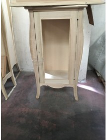 MOBILI 2G - VETRINA CLASSICA 1 PORTA IN LEGNO GREZZO L.71 P.48 H.134