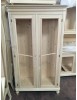 MOBILI 2G - VETRINA CLASSICA 2 PORTE IN LEGNO GREZZO L.111 P.42 H.192