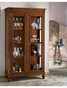 VETRINA CLASSICA 2 PORTE IN LEGNO GREZZO L.111 P.42 H.192 (1511)