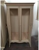 MOBILI 2G - VETRINA CLASSICA BOMBATA 2 PORTE IN LEGNO GREZZO L.115 P.48 H.204 (3094) vista frontale