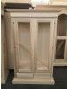 MOBILI 2G - VETRINA CLASSICA 2 PORTE IN LEGNO GREZZO L.125 P.48 H.196