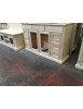MOBILI 2G - MADIA CREDENZA IN LEGNO 2 PORTE 9 CASSETTI GREZZO L.160 P.45 H.95 (984)