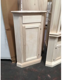 MOBILI 2G - ANGOLARE IN LEGNO CLASSICO 1 PORTA 1 CASSETTO GREZZO L.54 X 54 H.130
