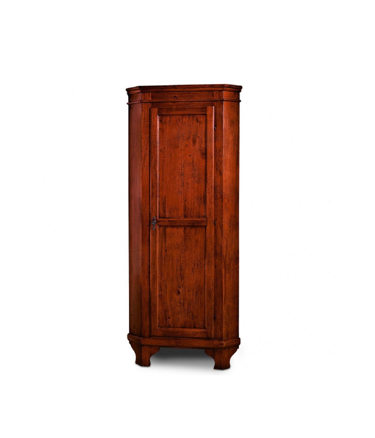 MOBILI 2G - MOBILE ANGOLARE IN LEGNO ARTE POVERA 1 PORTA TINTA NOCE L.58 X 58 H.198 (808) vista frontale