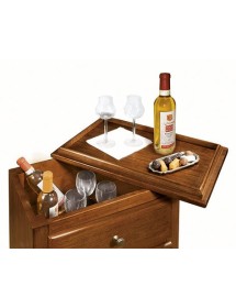 PORTABOTTIGLIE CON VASSOIO IN LEGNO CLASSICO GREZZO L.57 P.37 H.105...