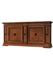 MOBILI 2G - MADIA CREDENZA IN LEGNO 2 PORTE SCORREVOLI 2 CASSETTI PUSH-PULL L.234 P.59 H.114