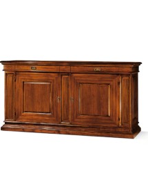 MOBILI 2G - MADIA CREDENZA IN LEGNO 2 PORTE 2 TINTA NOCE  L.205 P.57 H.113