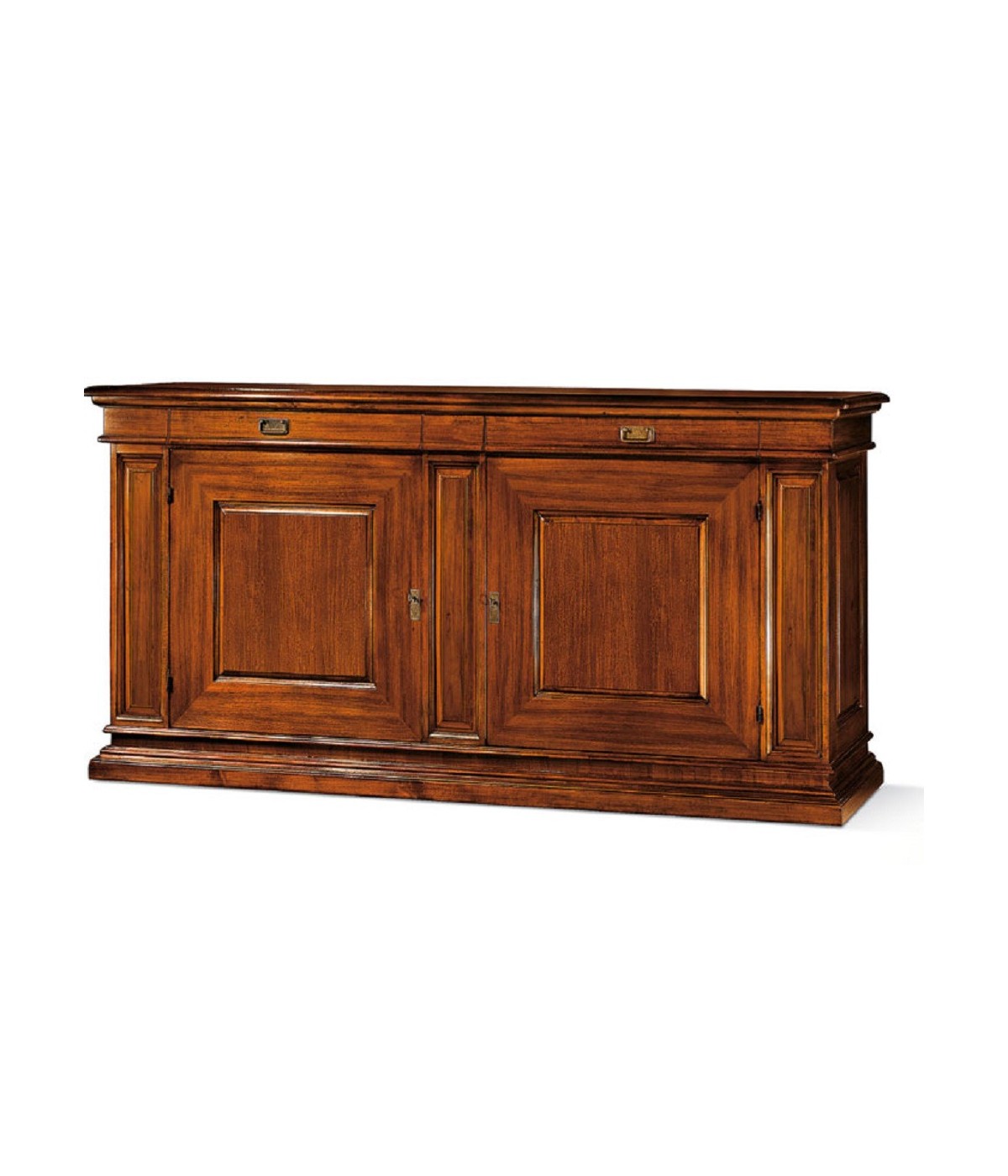MOBILI 2G - MADIA CREDENZA IN LEGNO 2 PORTE 2 TINTA NOCE  L.205 P.57 H.113