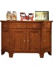 MOBILI 2G - MADIA CREDENZA SCANTONATA IN LEGNO MASSELLO 4 PORTE TINTA NOCE L.158 P.48 H.102