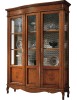 MOBILI 2G - VETRINA IN LEGNO MASSELLO 2 PORTE PANTOGRAFATE VETRI CURVI ANTERIORI MISURA L.159 P.47 H.212