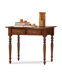 MOBILI 2G - SCRIVANIA CLASSICA 2 CASSETTI LEGNO TINTA NOCE 105X55X80