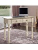 MOBILI 2G - SCRIVANIA CLASSICA SHABBY LEGNO AVORIO E VERDE 105X55X80 (1468) vista frontale