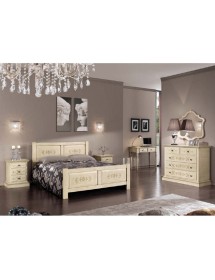 MOBILI 2G - SCRIVANIA CLASSICA SHABBY LEGNO AVORIO E VERDE 105X55X80 (1468) vista frontale