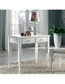 MOBILI 2G - SCRIVANIA SHABBY LEGNO BIANCO 2 CASSETTI 90X57X80