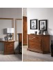 GRUPPO COMO' 2 COMODINI CLASSICO IN LEGNO SAGOMATO TINTA NOCE