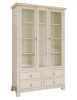 MOBILI 2G - VETRINA LIBRERIA CLASSICA 2 PORTE LEGNO AVORIO 118X40X190