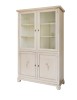 MOBILI 2G - VETRINA LIBRERIA CLASSICA 4 PORTE LEGNO AVORIO L.118 P.40 H.190