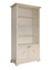 MOBILI 2G - LIBRERIA CLASSICA 3 RIPIANI 2 PORTE LEGNO AVORIO 90X41X189