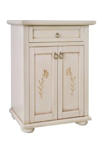 MOBILI 2G - MADIA CREDENZA 2 PORTE 1 CASSETTO AVORIO PATINATO L.64 P.32 H.81