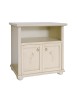 PORTA TV CLASSICO 2 ANTE IN LEGNO AVORIO PATINATO DECORATO 84X40,5X80,5
