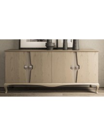 MOBILI 2G - MADIA CREDENZA IN LEGNO DI FRASSINO 4 PORTE L.198 P.50 H.90