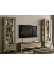 MOBILI 2G - MOBILE PORTA TV IN LEGNO CON 2 VETRINE IN FRASSINO