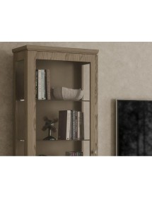 MOBILE PORTA TV IN LEGNO CON 2 VETRINE IN FRASSINO