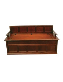 MOBILI 2G - CASSAPANCA SPAGNOLA IN LEGNO TINTA NOCE L.120 P.45 H.60