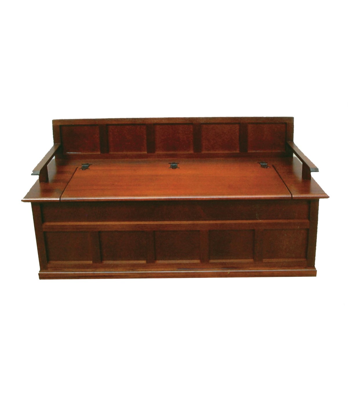 MOBILI 2G - CASSAPANCA SPAGNOLA IN LEGNO TINTA NOCE L.120 P.45 H.60