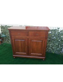 MOBILI 2G - MADIA CREDENZA NAPOLETANA IN LEGNO 2 ANTE TINTA NOCE 104X43X98 vista frontale