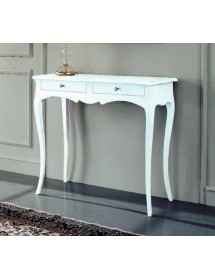 MOBILI 2G - CONSOLLE ARTE POVERA 2 CASSETTI IN LEGNO BIANCO L .96 H 80 P. 41