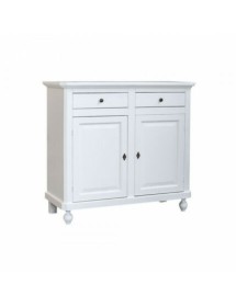 MOBILI 2G - MADIA CREDENZA ARTE POVERA 2 ANTE LEGNO BIANCO 103X43X96 vista laterale
