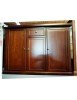MOBILI 2G - MADIA CREDENZA ARTE POVERA 3 PORTE 1 CASSETTO NOCE SCURO L.120 P.39 H.85 vista frontale
