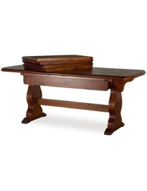 MOBILI 2G - Tavolo Fratino Allungabile In pino Tinta Noce Arte Povera 190x90 Sala e Taverna