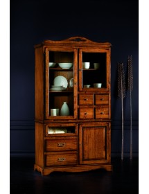 MOBILI 2G - DISPENSA ARTE POVERA IN LEGNO TINTA NOCE L.120 P.52 H.220