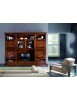 MOBILI 2G - PARETE ATTREZZATA PORTA TV IN LEGNO TINTA NOCE L.306 P.43 H.236