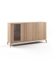 MOBILI 2G - MADIA CREDENZA MODERNA IN LEGNO MASSELLO 3 ANTE 185X49X99