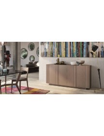 MOBILI 2G - MADIA CREDENZA MODERNA IN LEGNO MASSELLO 3 ANTE 180X48X88