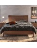 MOBILI 2G - LETTO MATRIMONIALE IN LEGNO MODERNO TESTATA LEGNO L.184 P.210 H.121