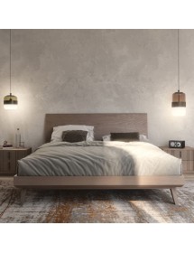 MOBILI 2G - LETTO MATRIMONIALE IN LEGNO MODERNO TESTATA LEGNO L.170 P.211 H.99